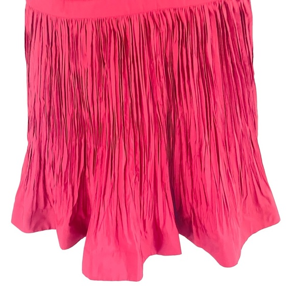 Alexie Marilou red pleated v-neck fit flare dress 37944 - Picture 6 of 16